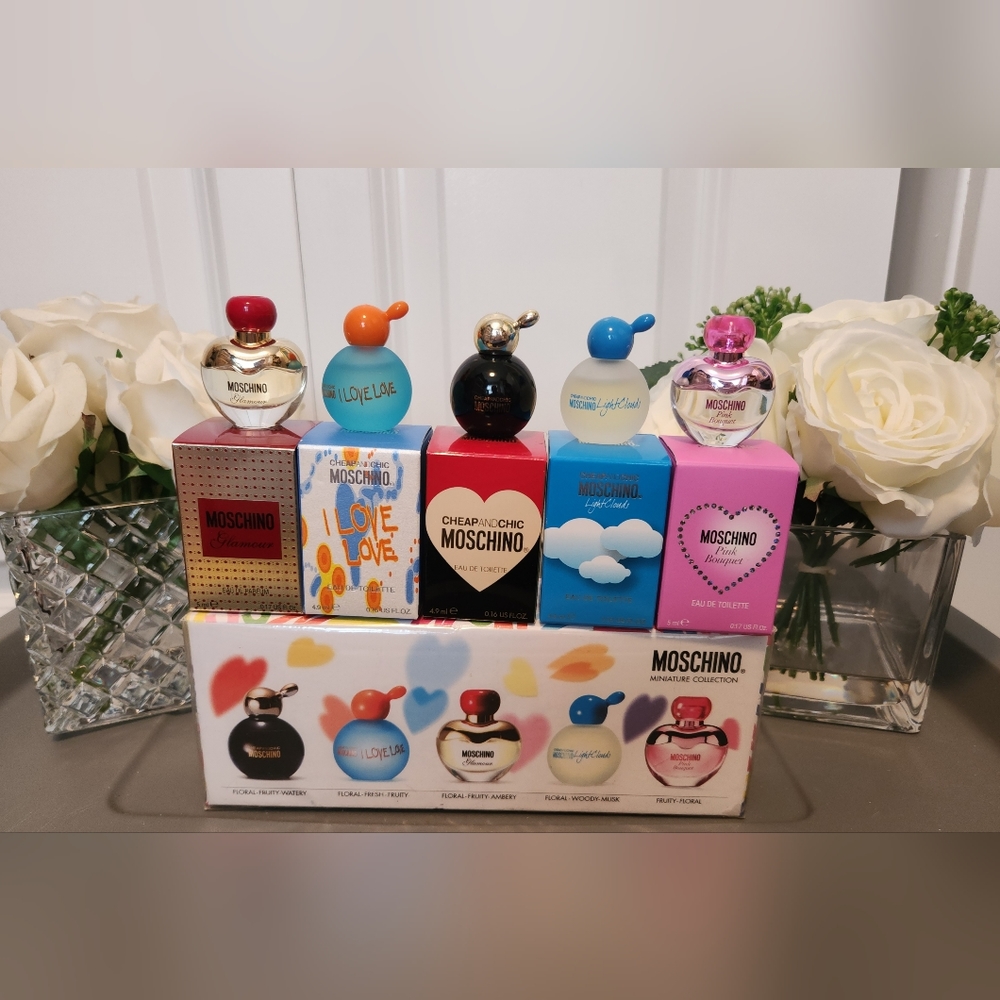Vintage Feb 2016 Moschino 5pc Miniature Collection Coffret Set